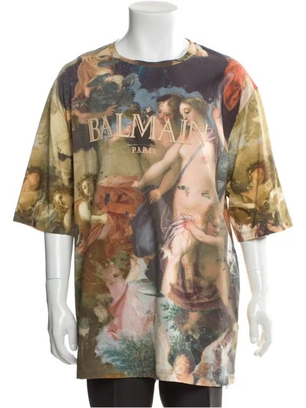 Balmain Multi-Color Renaissance Motif Oversized Tee